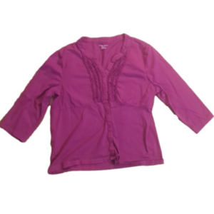 Laura Scott XL 3/4 sleeve fuschia top